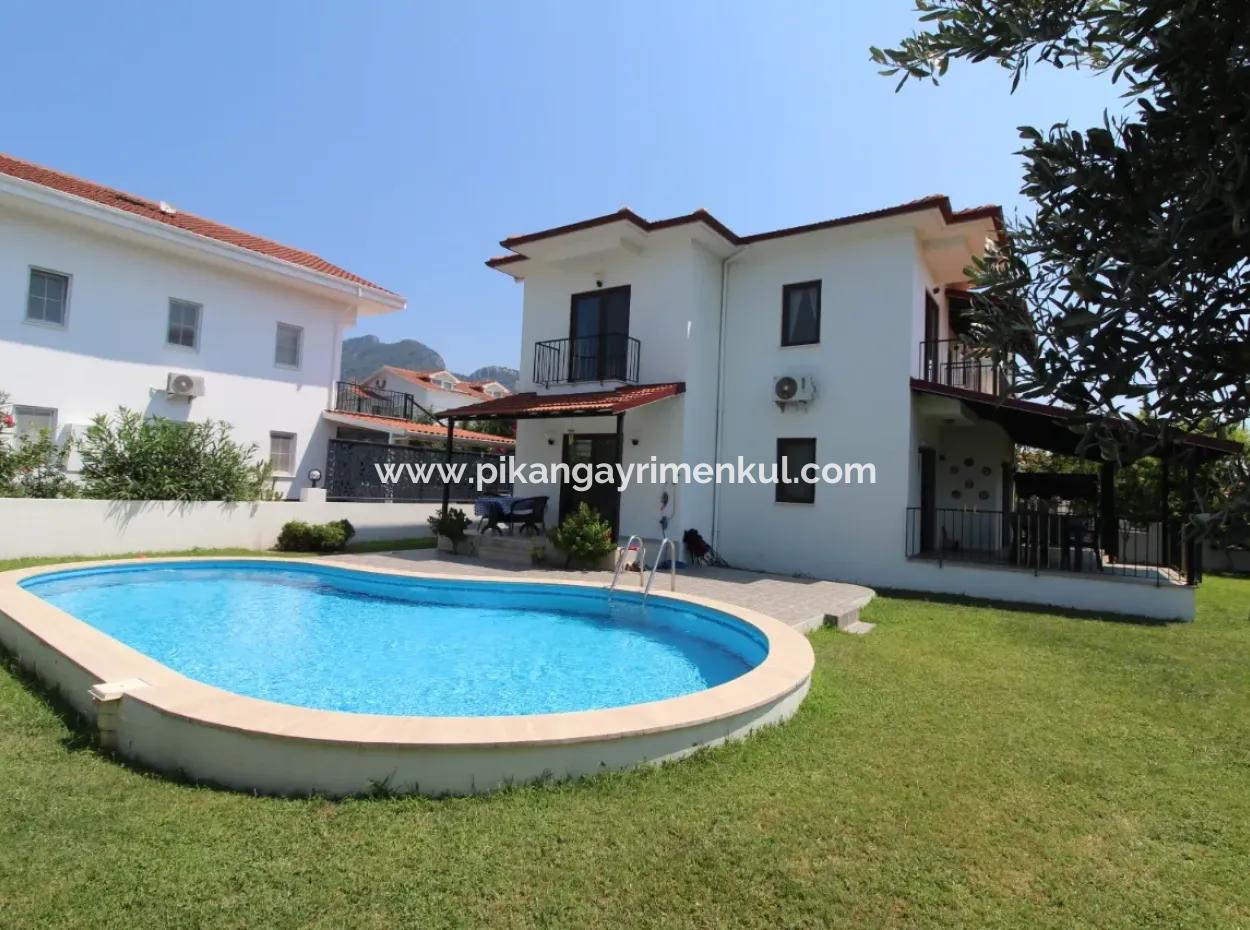 Furnished With Swimming Pool On 500 M2 Detached Plot In Dalyan, Earthquake Resistant 4 In 1 Duplex For Sale