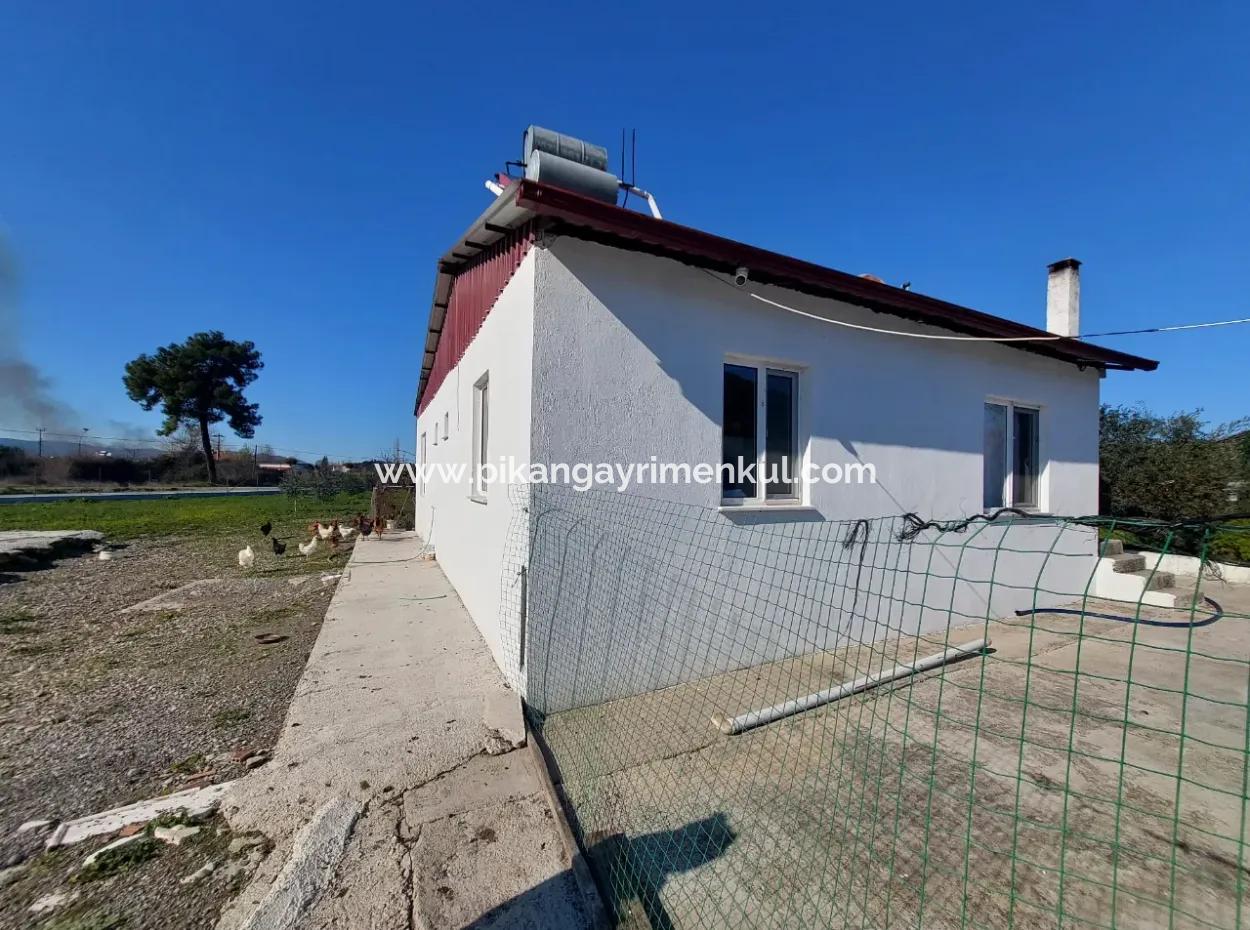 Ortaca Okçular 3 000M2 Land, 100 M2 2 1 Detached Unfurnished House For Rent