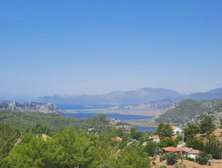 Dalyan Gökbelde Lake And Sea View Detached Title Deed For Sale 82 M2 Land For Sale